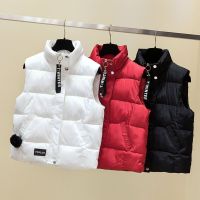 【cw】2022 Autumn and Winter Cotton Vest Womens Short Korean Style Womens Womens Vests Coat Cotton Waistcoat Vest Dropshipping