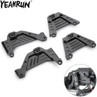 YEAHRUN เสาตัวหน่วงการสั่นสะเทือนโลหะปรับได้4ชิ้นสำหรับ1/10แกน SCX10 III ฐาน AXI03007ค่าย AXI03027ชิ้นส่วนอัพเกรด