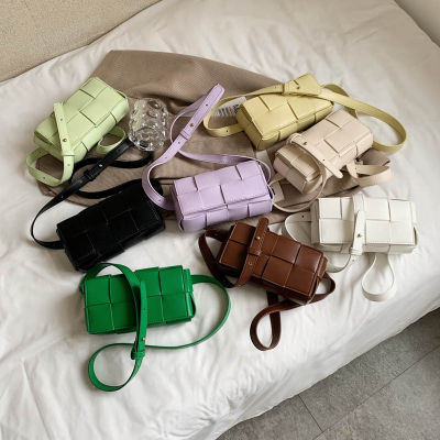 【cw】2022 New Tofu Small Square Bag Korean Style Fashion Shoulder Messenger Bag Solid Color Simple Waist Bag Chest Bag for Women