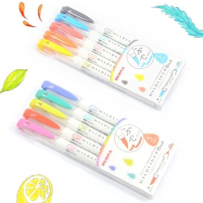 Japan Zebra WFT8 Mildliner Double Tip Soft Brush Highlighter Original Product Painting Marker Pen Japanese Stationery