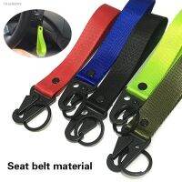 ◇ 5 color Car Seat belt material nylon cloth keychain keytag embroidery stitching for Honda Toyota Car key DIY Keyring Car Styling