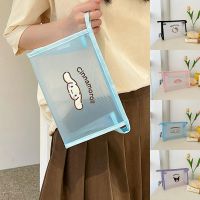 Tas Kosmetik ตาข่าย PFPZI แบบโปร่งใสความจุสูงแฟชั่นถุงเก็บลายการ์ตูน Cinnamoroll ถุงซิปแต่งหน้าเด็กผู้หญิง