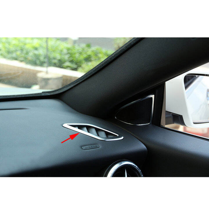 2x-chrome-abs-center-dashboard-upper-air-vent-outlet-สำหรับ-benz-a-cla-gla-class-w176-c117-x156-13-19