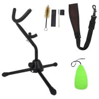 Saxophone Stand for Alto/Tenor with Saxophone Cleaning Kit&amp;Soft Cotton Saxophone Strap Set