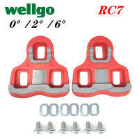 Wellgo จักรยานเหยียบ Cleats RC7 SH11 สีดำสีแดงแผนที่รองเท้าจักรยาน Cleats แผ่นล็อค Splint ใช้งานร่วมกับ Lookeo เดิม-nxfnxfnxghnxgb