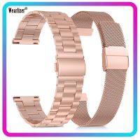 【lz】✈☌  Wearlizer pulseira de aço inoxidável para fitbit versa 22mm pulseira de relógio de metal para fitbit versa 2 pulseira fina 2 pçs/set