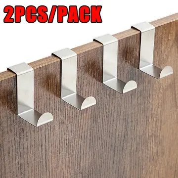 2pcs Z-shaped Hooks, Stainless Steel Over The Door Hook, Door Back Hook,  Metal Hook