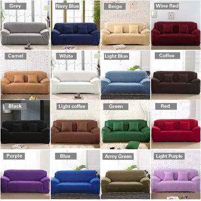 ▧◈☽ stretch plain sofa covers for living room all-inclusive elastic slipcover sectional corner couch cover chair cover 1/2/3/4-seat