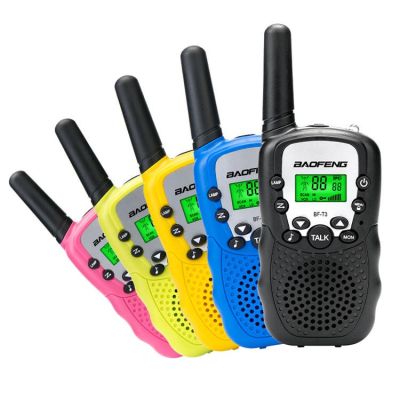 (แพค2ตัว) Children Mini Kids UHF Walkie Talkie BF-T3 Baofeng FRS Two Way Radio Communicator T3 Handy Talkie Hf Transceiver Blue (2439)