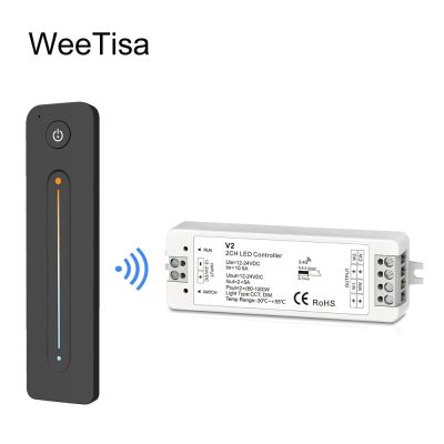 ¤▤❍ WW CW LED Controller CCT 2CH 12V 24V DC 10A LED Dimmer RF 2.4G Wireless Remote Control for Single Color Dual White LED Strip