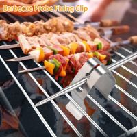 2pcs Durable Stainless Steel Barbecue Probe Clip 3 Holes Anti-scalding Picnic Holders Kitchen Portable Home Grill BBQ Accessory