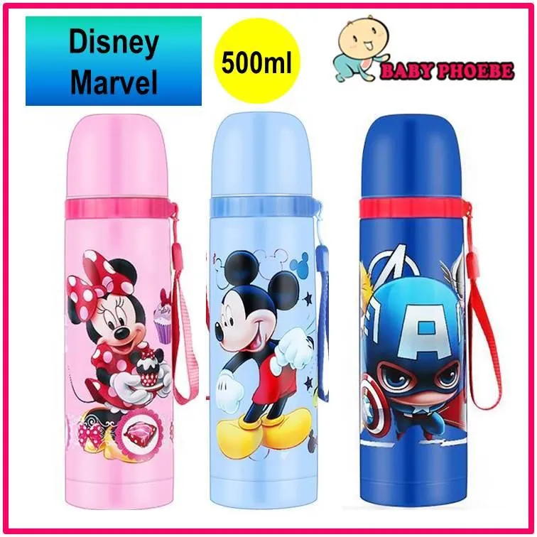 Disney Insulated Water Cup 500ml Stainless Steel Cartoon Marvel