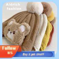 ALDRICH หมวกอบอุ่นขนสัตว์แฟชั่นอบอุ่นสำหรับเด็ก,ให้ความอบอุ่นในสถานที่กลางแจ้งไหมพรมขนแกะฝาครอบป้องกันหูหนาและนุ่มระบายอากาศได้ดีสำหรับฤดูหนาว