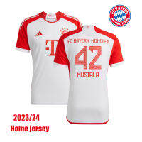 Bayern Munich 2023-24 Jersey Bola Home แผงคอ23/24เสื้อเจอร์ซีย์ทีมบาเยอร์นมิวนิค CHOUPO-MOTING CANCELO SANE 2023/2024 Kaus Sepak Bola MUSIALA GNABRY GORETZKA MULLER Men