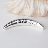 Solid 925 Sterling Silver Tube Spacer ลูกปัดสำหรับสร้อยคอและจี้สร้อยข้อมือเครื่องประดับ