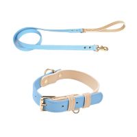 Leather Dog Collar Leash Set Designer Luxury Small And Medium-Sized Dog Collar Pug Chihuahua Adjustable Brand Design