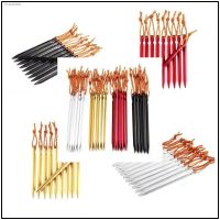 ◆☊ 4pcs 18cm Tent Peg Nail Aluminium Alloy Stake with Rope Camping Equipment Outdoor Traveling Tent Building Beach Tent Pegs Bail