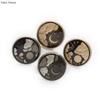 5 pcs Sun Moon Imprint รอบโลหะ Shank ปุ่มเย็บ Scrapbooking Home เสื้อผ้าเปลี่ยนงานฝีมือทำด้วยมืออุปกรณ์ตกแต่ง 18 มม-SYSH STORE