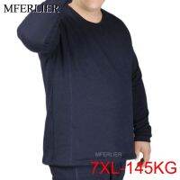 {Puffy menswear}ฤดูใบไม้ร่วงฤดูหนาวขนแกะซึง7XL หน้าอก155เซนติเมตร5XL 6XL ขนาดใหญ่ที่อบอุ่นชุดชั้นในชาย