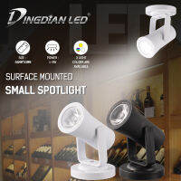 DingDian ไฟสปอร์ตไลท์ LED ติดเพดานหรี่แสงได้พาเลทเพดานขนาดเล็ก3W สำหรับไฟติดเพดานแสดงผลงานศิลปะภาพหัวเตียง