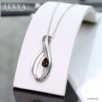 LenYa Jewelry จี้ตัวเรือนเงินแท้ 925 ชุบทองขาว ประดับด้วยพลอย และ คิวบิกเซอร์โคเนีย (Cubic Zirconia)