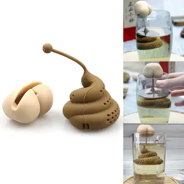 1pc Reusable Silicone Tea Infuser Creative Poop Shaped Funny Herbal Tea Bag  Coffee Filter Diffuser Strainer Tea Accessories Home Kitchen Accessories