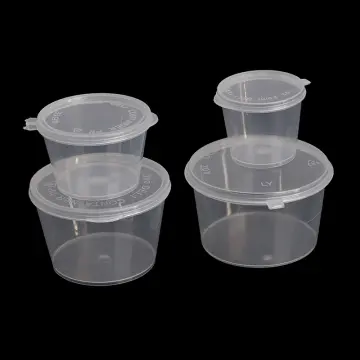 50pcs Disposable Takeaway Sauce Cup Clear Plastic Containers Food Box with  Hinged Lids Reusable Plastic Cups Pigment Paint Box