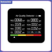 เครื่องตรวจสอบ CO2แบบพกพาเซ็นเซอร์ CO2ความชื้นจอแสดงผลอุณหภูมิดิจิทัลหน้าจอที่มีคุณภาพอากาศ9 In1ใช้งานได้หลากหลายสำหรับบ้าน/สำนักงาน/โรงเรียน/คลังสินค้า