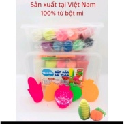 set hộp đất nặn bột nặn an toàn cho bé 10 màu kèm khuôn chơi