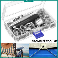 100ชุด Grommet ชุดเครื่องมือ Grommet เครื่องมือจัดแต่งทรงผม1/2นิ้ว Grommets ตาไก่พร้อมเครื่องมือติดตั้งและเคสจัดเก็บสำหรับผ้าแคนวาส Tarps ผ้าม่านเสื้อผ้าหนัง Grommet