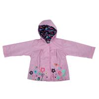 J0Baby Girls lovely Flowers Hooded Long Sleeve Waterproof Raincoat Jacket Pink 120cm