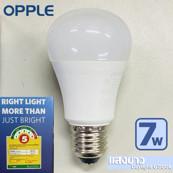 ซื้อ1-แถม-1-opple-หลอดไฟ-led-7w-มีฉลากประหยัดไฟเบอร์-5-daylight