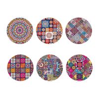 【CC】 TOADDMOS 6PCS/SET 9cmx9cm Bottle boho Mandala Bar Coaster Table Cup Holder Drink Place-mat Tabletop Custom