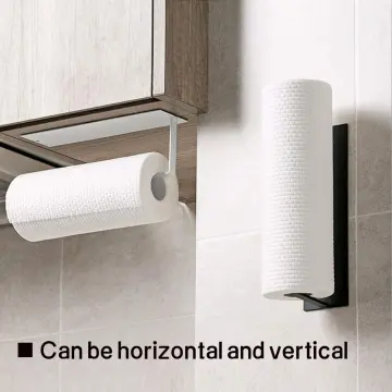 1pc Paper Towel Holder, Vertical Paper Towel Holder, Under Cabinet Or  Wall-mounted, Self-adhesive Or Drilled For Kitchen, Bathroom, Home Kitchen  Supplies