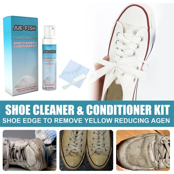 100ml Shoe Cleaner Set Stain Removal Brightening White Cleaning Cream ...