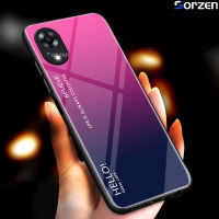 สำหรับ Oppo A17k เคสกระจกเทมเปอร์ไล่ระดับสีกันกระแทกฝาครอบป้องกันด้านหลังแบบเต็ม