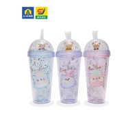 A-Home แก้วน้ำ พร้อมฝาตัวการ์ตูนและหลอด ขนาด 450 ml