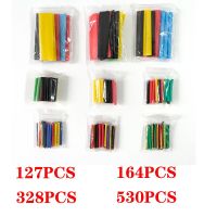 127/164/328/530pcs Heat Shrink Tube Kit Shrinking Assorted Polyolefin Insulation Sleeving Heat Shrink Tubing Wire Cable 2:1