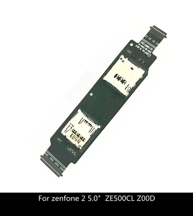 5.0นิ้วสำหรับ Asus Zenfone 2 Ze500cl Z00d ตัวเชื่อมต่อที่ใส่ซิมเครื่องอ่านการ์ดส่วนสายเคเบิลสำหรับเปลี่ยนช่องสายไฟ