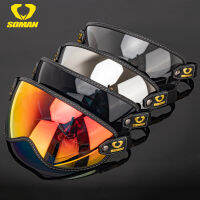 SOMAN R รถจักรยานยนต์ Goggles Universal จักรยาน Bubble Visor UV Protection แว่นตาขี่วินเทจหมวกนิรภัยเลนส์ Shield แว่นตากันแดด