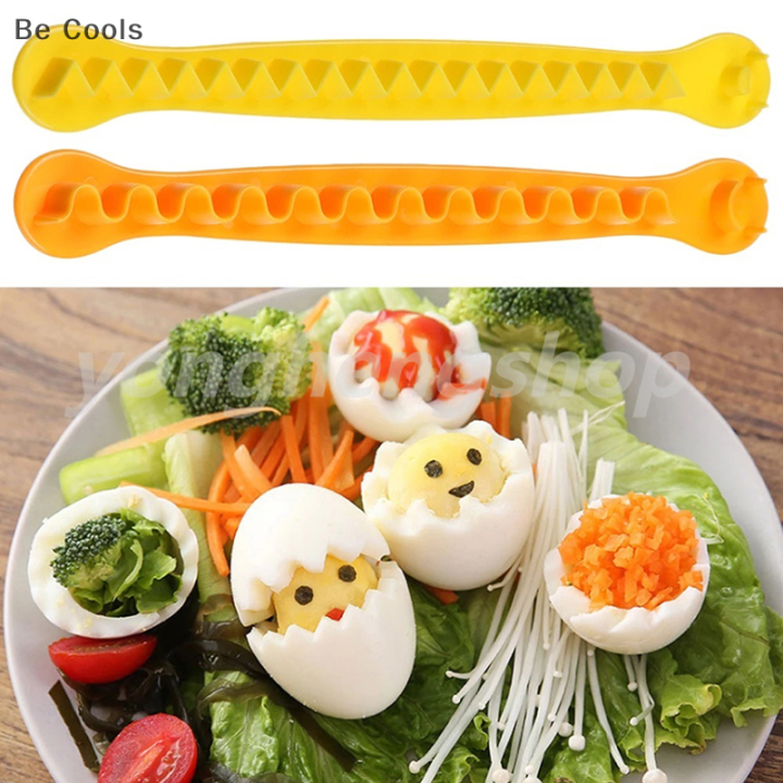 2 Pcs Fancy Cut Eggs Cooked Eggs Cutter Household Boiled Eggs