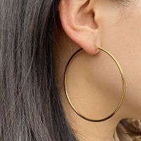 【YP】 Super Big 90mm Hoop Earrings Female Men Round Small Ear Lead Brinco Aretes Mujer