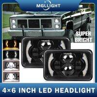 ♘✼ MGLLIGHT 4X6 Inch Projector LED Square Headlight DRL with angel eyes for ATV SUV UTV Off-road lamps 1PCS