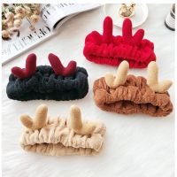 Women Korean Cute Deer Antlers Headwear / Soft Comfortable Wash Face Bath Hairbands / Elk Ears Cora Fleece Hair Hoop / Ladies Makeup Elastic Headbands / Kids Girls Popular Hair Accessories