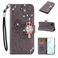 สำหรับSamsung Galaxy Note 10 Lite Case, Luxury 3D BlingเพชรRetroลายนูนรูปแบบนกฮูกFolioหนังกระเป๋าสตางค์โทรศัพท์แท่นตั้งปลอกปิดแม่เหล็กปิดคลุมป้องกันการกระแทก