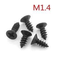 M1.4*3/4/5/6/8 Black Cross Recessed Flat Countersunk Head Phillips Self Tapping Screw Wood Screw Nails Screws  Fasteners