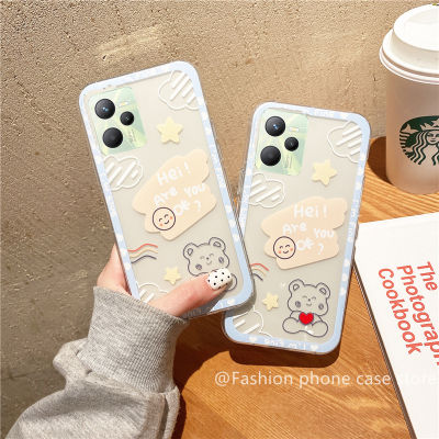 เคสโทรศัพท์ Realme GT2 Pro C35 C31 9 Pro + 9i Narzo 50 50A Prime Plus 5G Case การ์ตูนน่ารักหัวใจหมีปลอกราคาไม่แพงซิลิโคนใสนุ่ม2022