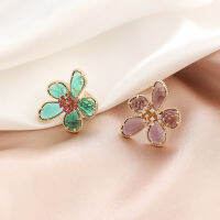 2pcslot Trendy Rings Green and Purple Big Flower Crystal Party Jewelry for Women Gift Dropshipping Wholesale