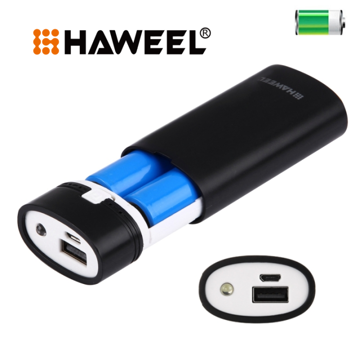 HAWEEL 2Pcs/4Pcs 18650 Battery USB Outputs LED Power Bank Box DIY Case