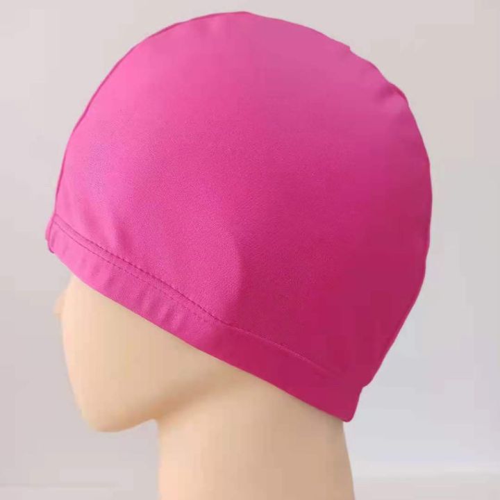 rongjingmall-ผ้าโพกหัวไนลอนยืดหยุ่นได้สำหรับผู้ชายผู้หญิงหมวกว่ายน้ำหมวกอาบน้ำหมวกว่ายน้ำหมวกว่ายน้ำ